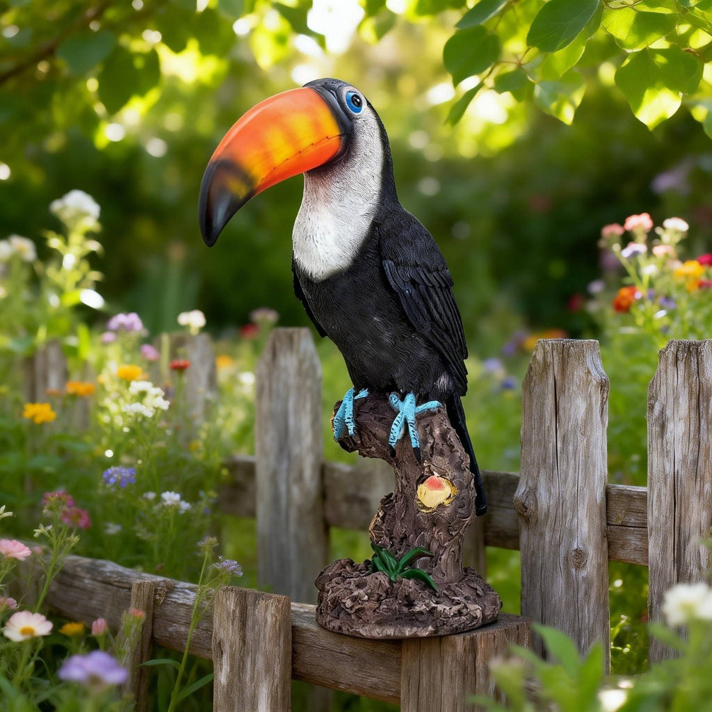 Toucan Figurine Garden Feel Toucan Statue Hand-Painted Look for Balcony