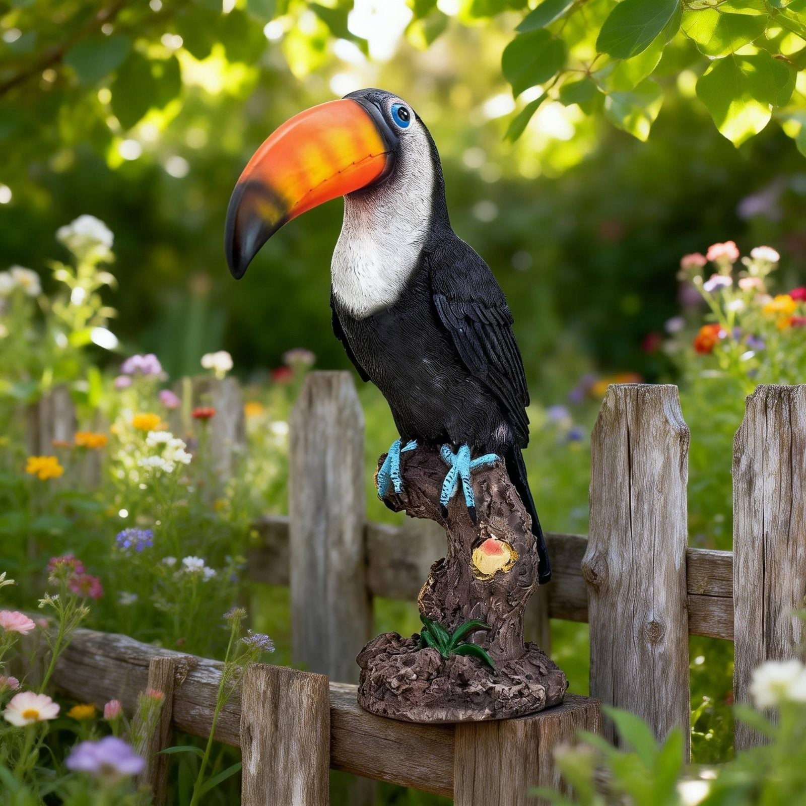 Toucan Figurine Garden Feel Toucan Statue Hand-Painted Look for Balcony
