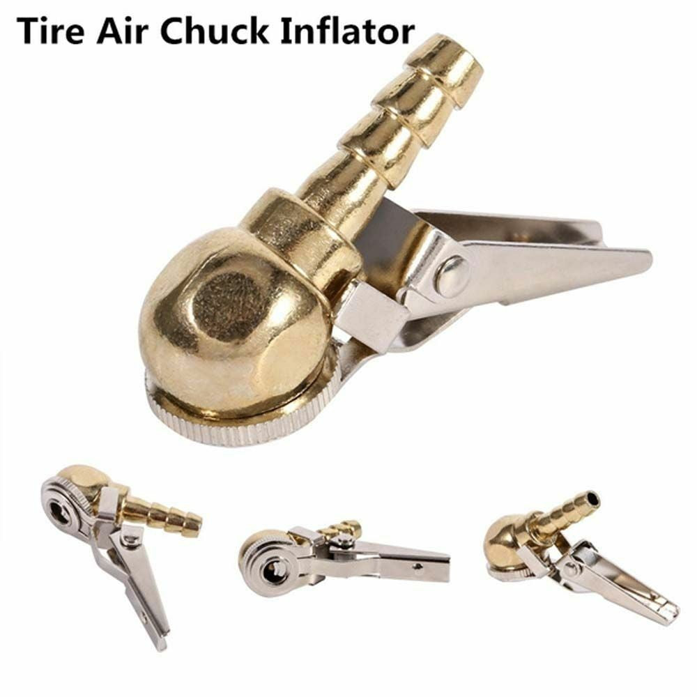 1pc Tyre Valve Air Chuck Inflator Pump Connector Adapter Brass Clip on Car