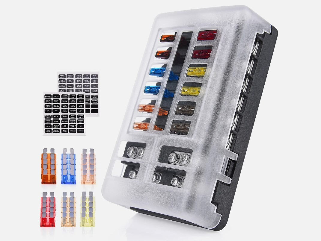 12-way chip fuse box bracket distribution board car marine fuse set 12V24V UK
