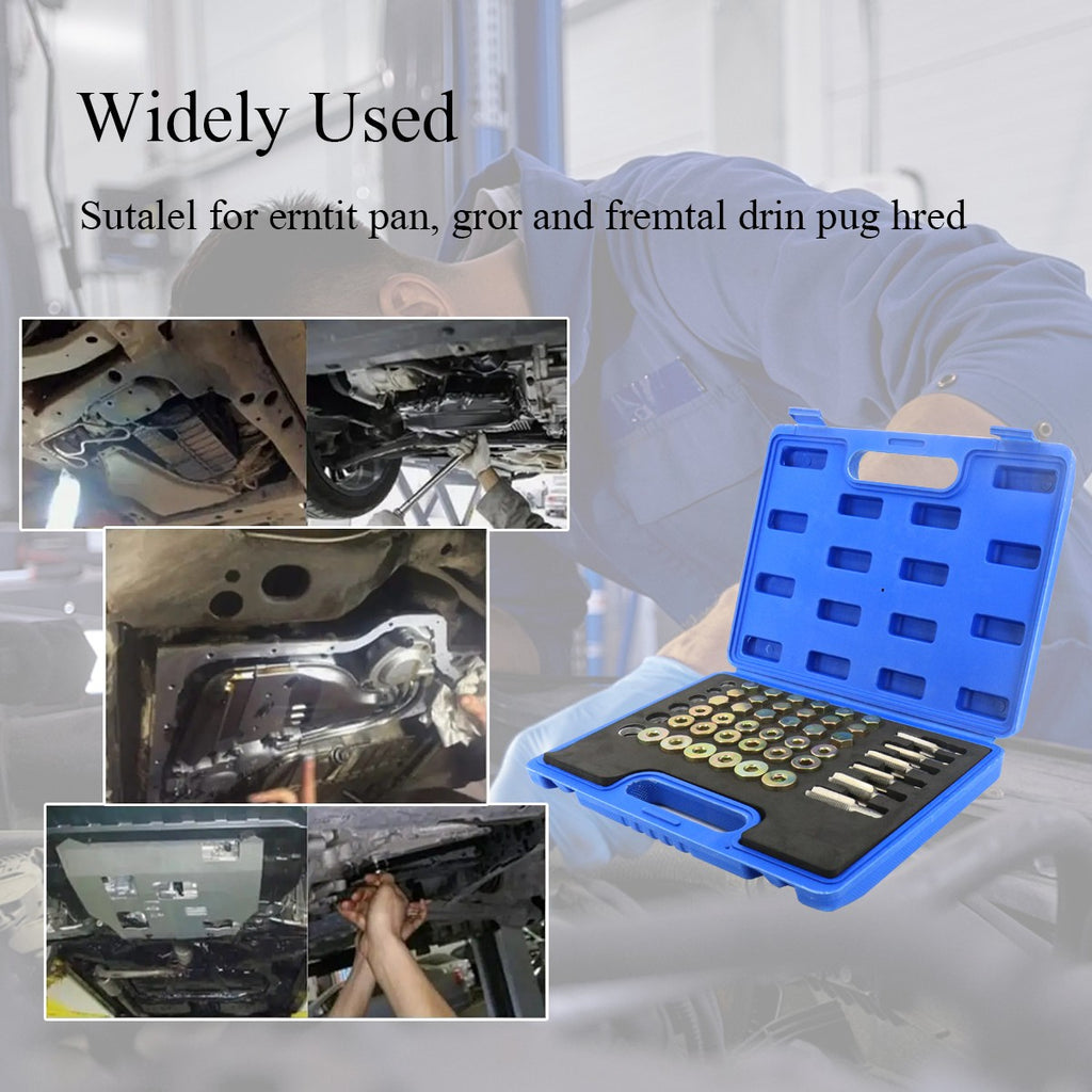 114 PCS Oil Pan Thread Repair Kit Sump Gearbox Drain Plug Tool Set M13 - M22