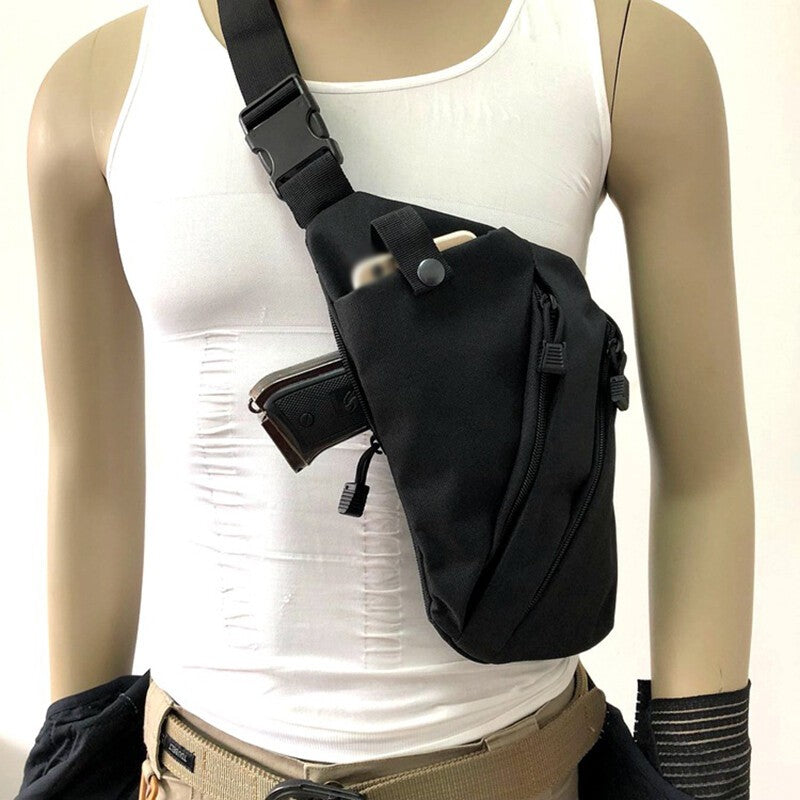 Men Shoulder Bag Tactical Hand Gun Bag Holster Left Right Pack Chest Bag Hunting