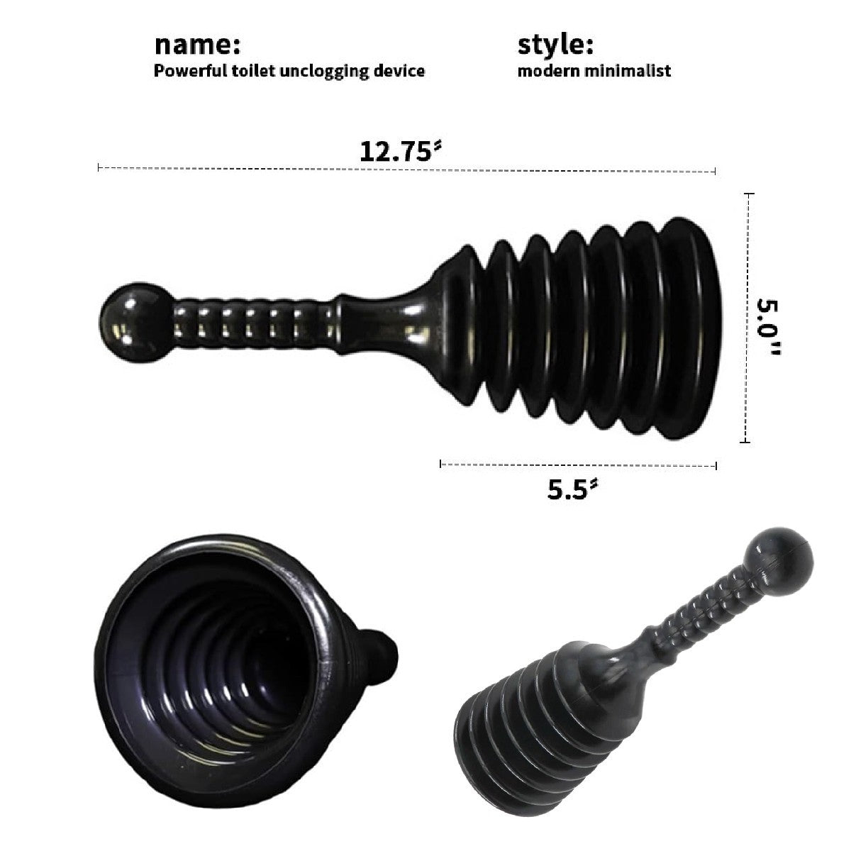 Heavy Duty Sink Plunger Clear Unblock Unclog Drains Sinks Toilets Showers Waste