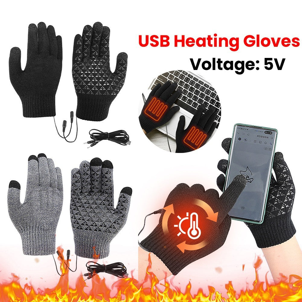 Electric Heated Gloves Rechargeable Battery Hand Warm Windproof Thermal Winter