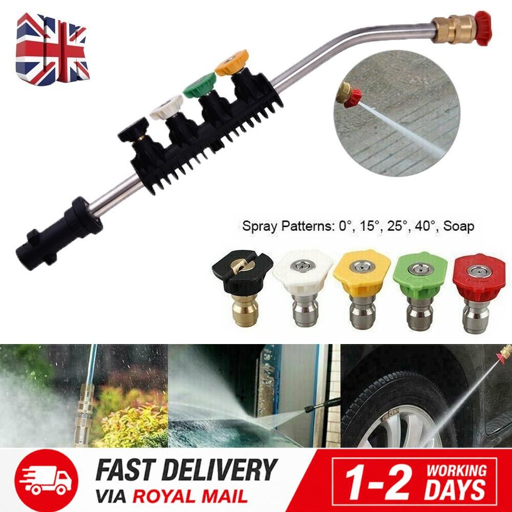 1/4-inch Quick-Connect Fan-Spray Nozzle and 5 Nozzle Tips for Kärcher K2–K7