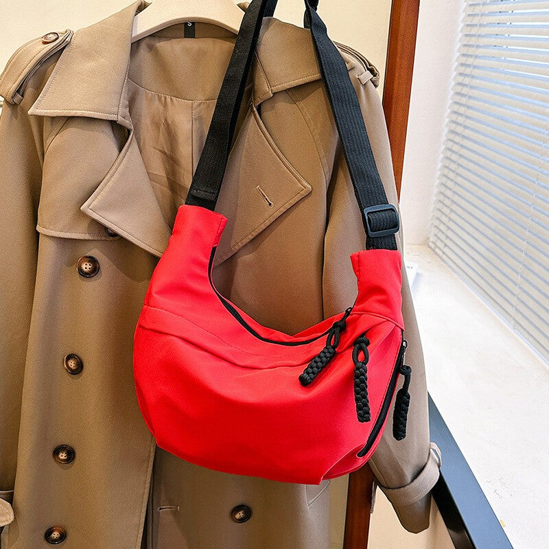 Women Half Moon Shape Casual Nylon Dumpling Bag Crossbody Bag Chest Bag
