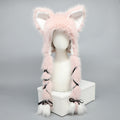Fluffy Plush Fox Ears Headwear Warm Hat Lolita Girl Costume Party Hat Cosplay
