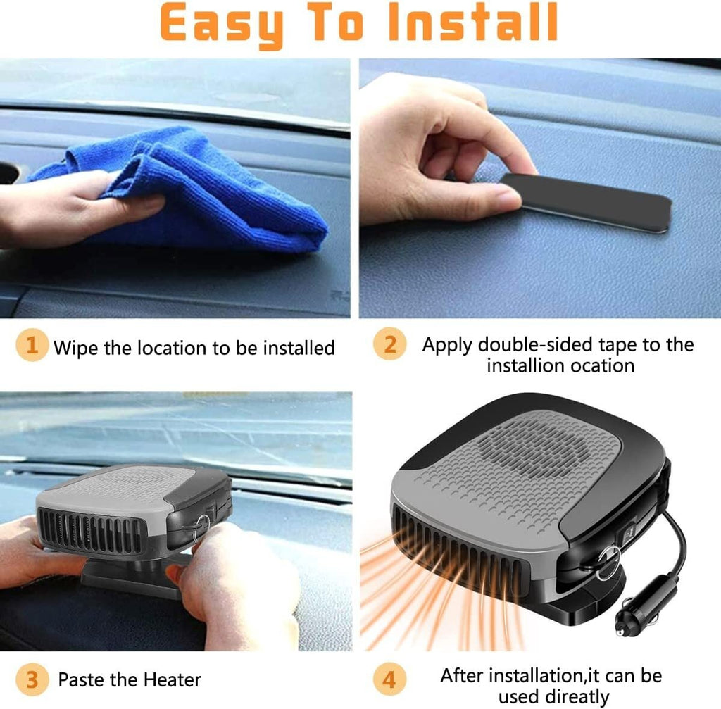 Portable DC 12V Electric Car Heater Heating Fan Defogger Defroster Demister