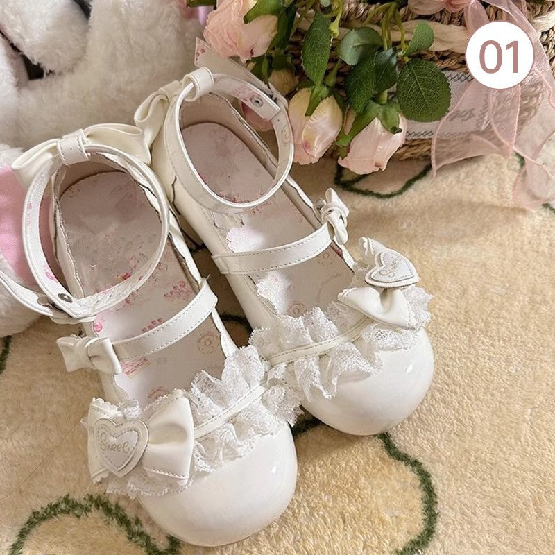 35-40 Sweet Lolita Mary Jane Shoes Cute Round Toe Heel Comfort Casual Non-Slip