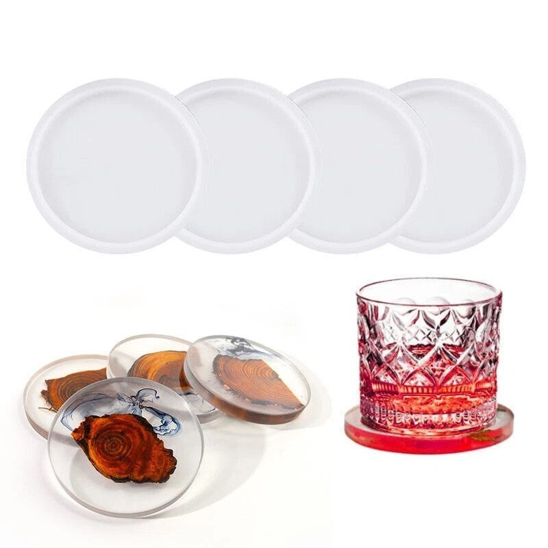 5Pcs/Set Resin Casting Silicone Molds Handmade Coaster & Jewelry DIY Tool