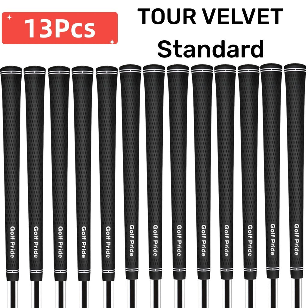 13Pcs Tour Velvet Standard Midsize Black Golf Club Grips Rubber Anti-Slip