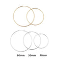 1 Pair 40/50/60mm Clip-On Earrings Small/Medium/Large Non-Pierced Hoop Style
