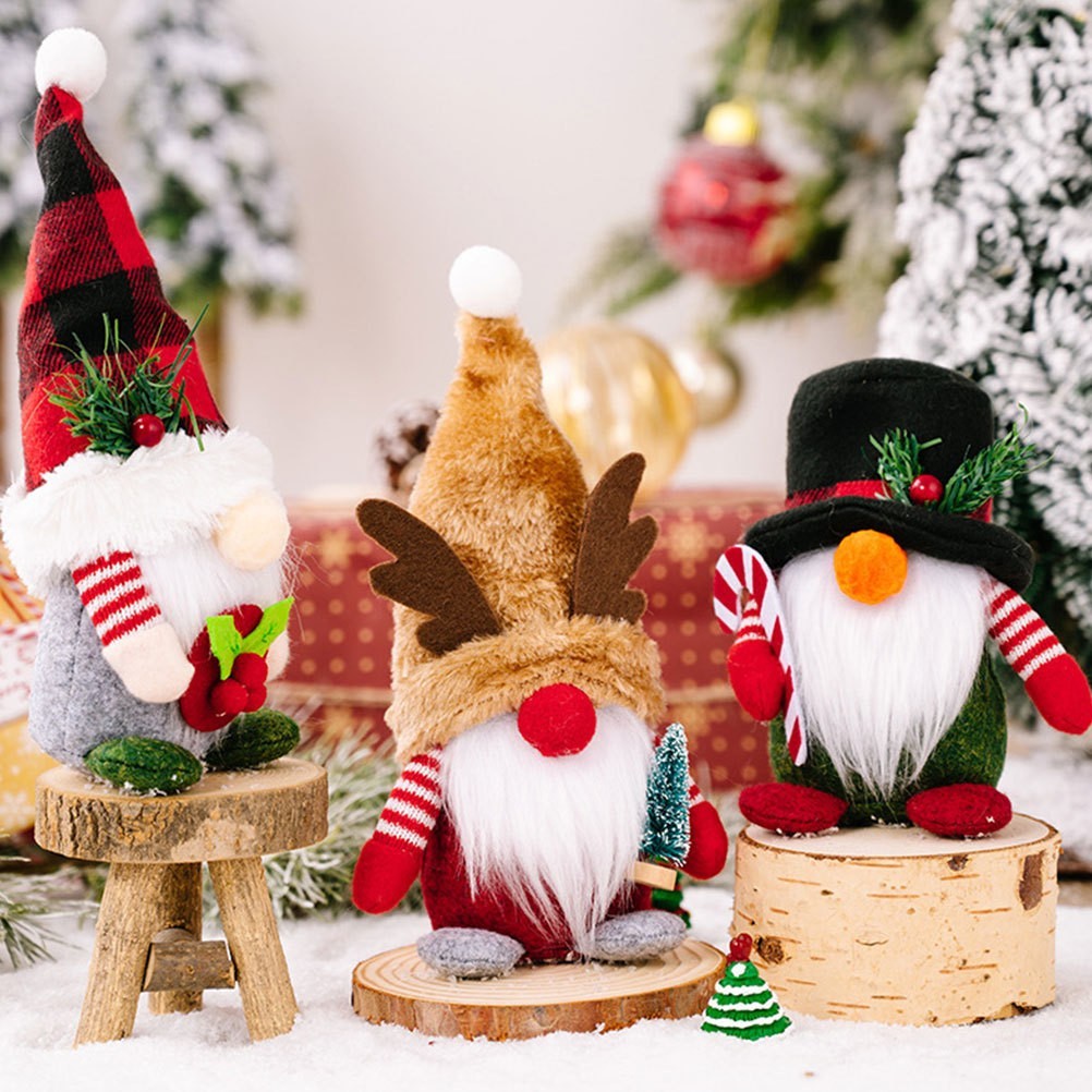 Christmas Gnome Adornment Desktop Gnome Doll Ornament Xmas Gnome Doll