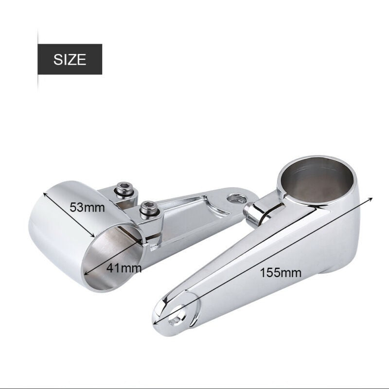 Chrome Motorcycle Headlight Side Mounting Front Fork Bracket For 35mm-41mm Fork