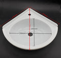 White Plastic Triangular Wall Mounted Corner Sink For Bathroom Spaces.*