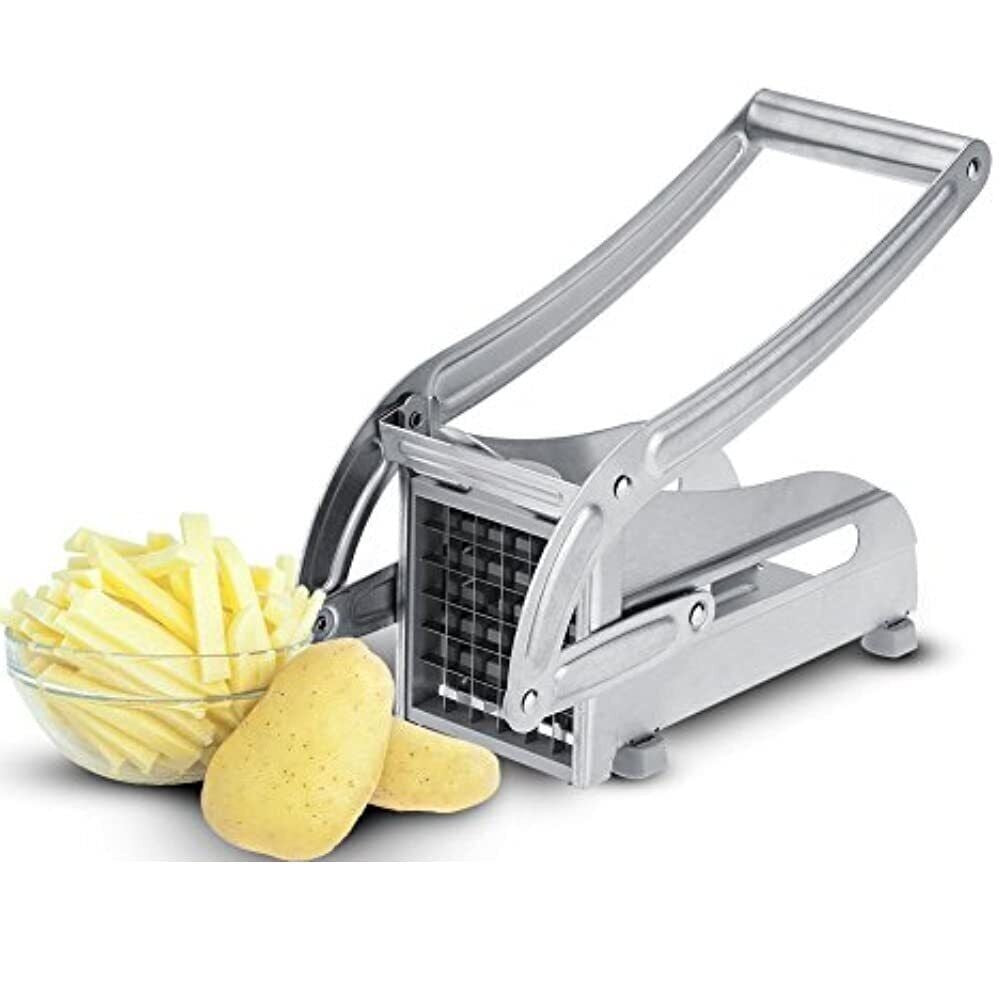 Potato Chipper & Cutter – French Fries Maker Slicer with 2 Steel Blade