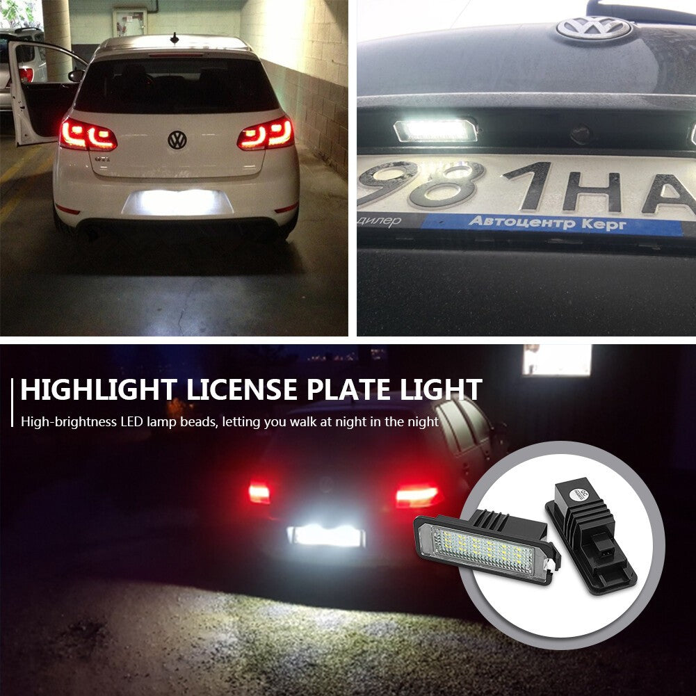 2PCS LED Number License Plate Light Lamps For VW GOLF MK4 MK5 MK6 MK7