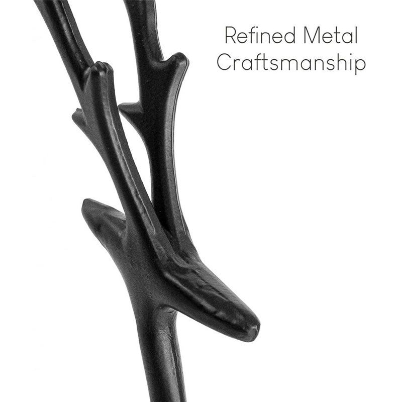 Set of 2 Black Reindeer Statues - Modern Xmas Figurines - Elegant Indoor Holiday