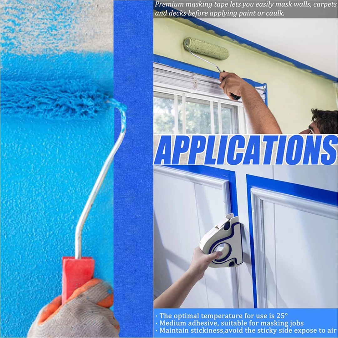 Masking Paint Tape Applicator Set, 25mm Width Blue Painter Tape Dispenser Tool