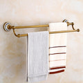 Antique Brass Bathroom Towel Rail Holder Rack Wall Mounted Shelf Storage Hanger
