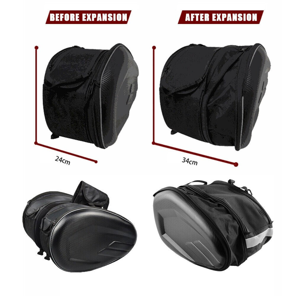 Pair Motorcycle Pannier Side Saddle Bags Luggage Bag w/ Rain Cover Waterproof