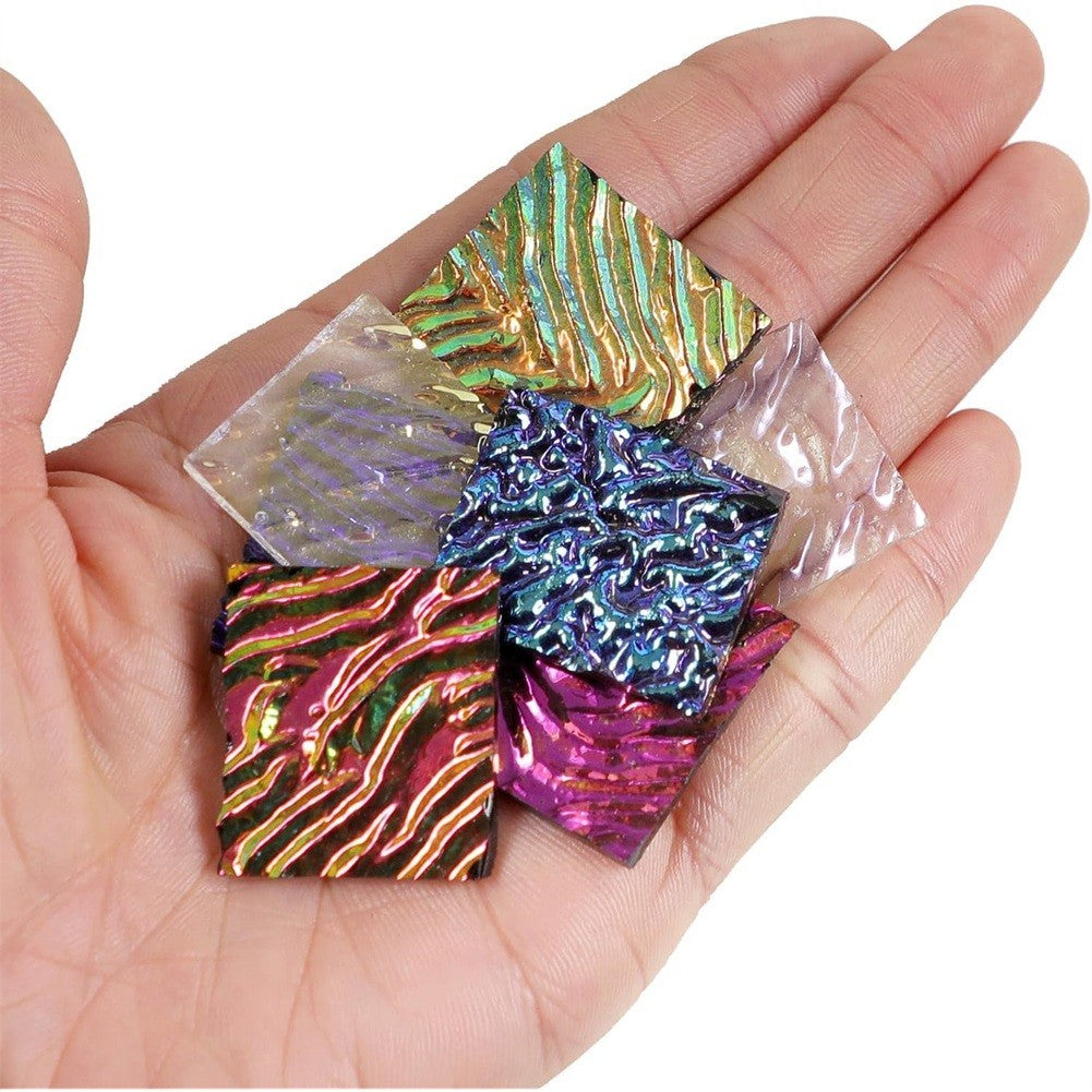 3 Bags /84g COE90 Dichroic Glass Scrap Assorted Fusible Glass Fusing6138