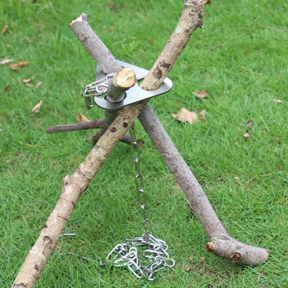 Campfire Cooking Tripod Stand Ultralight Portable with Adjustable Hanging Chain