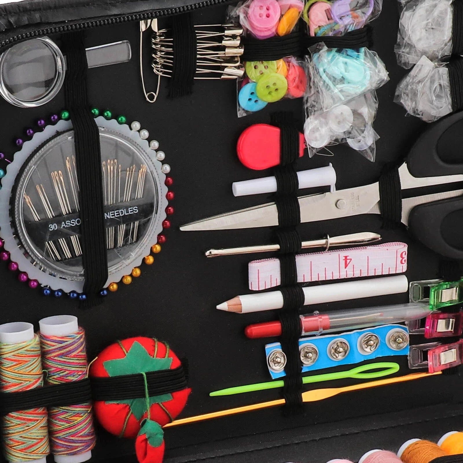 229pc Portable Large Sewing Kit Box Home Travel Set With Needles Thread Scissors