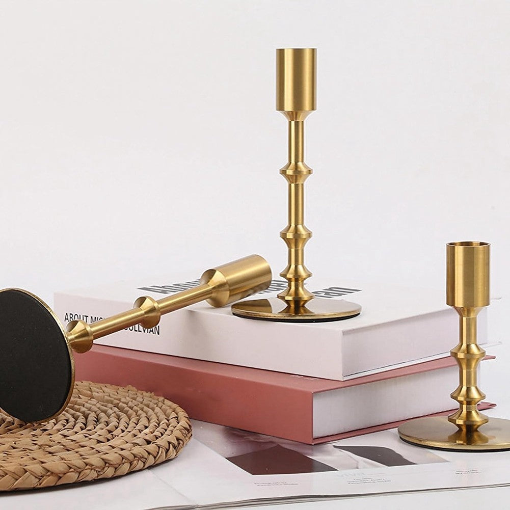 Gold Candle Holders,Modern Candle Stick Holders for Table Mantel Wedding