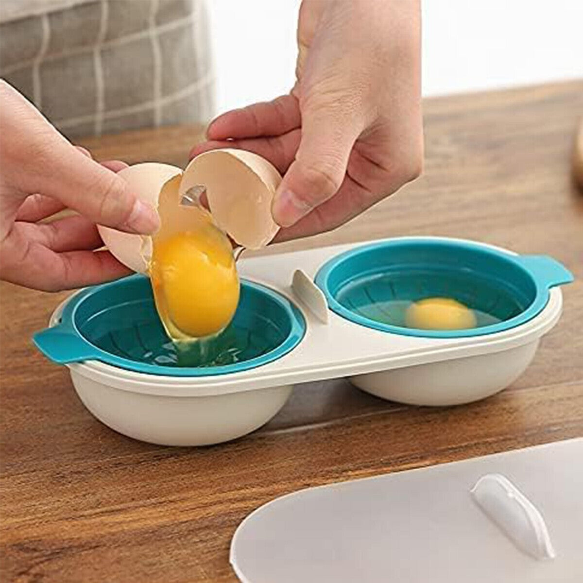 Egg Cooker Boiler Double Cup Poacher Eggs Cookware Steamer Maker Poach Microwave