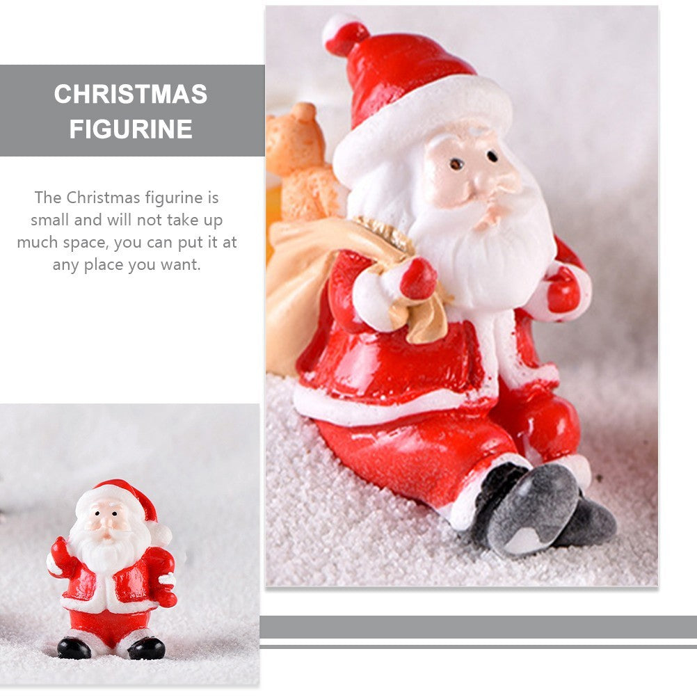 10 Pcs Xmas Mini Resin Snowman Figurines Christmas Miniature Decor Set