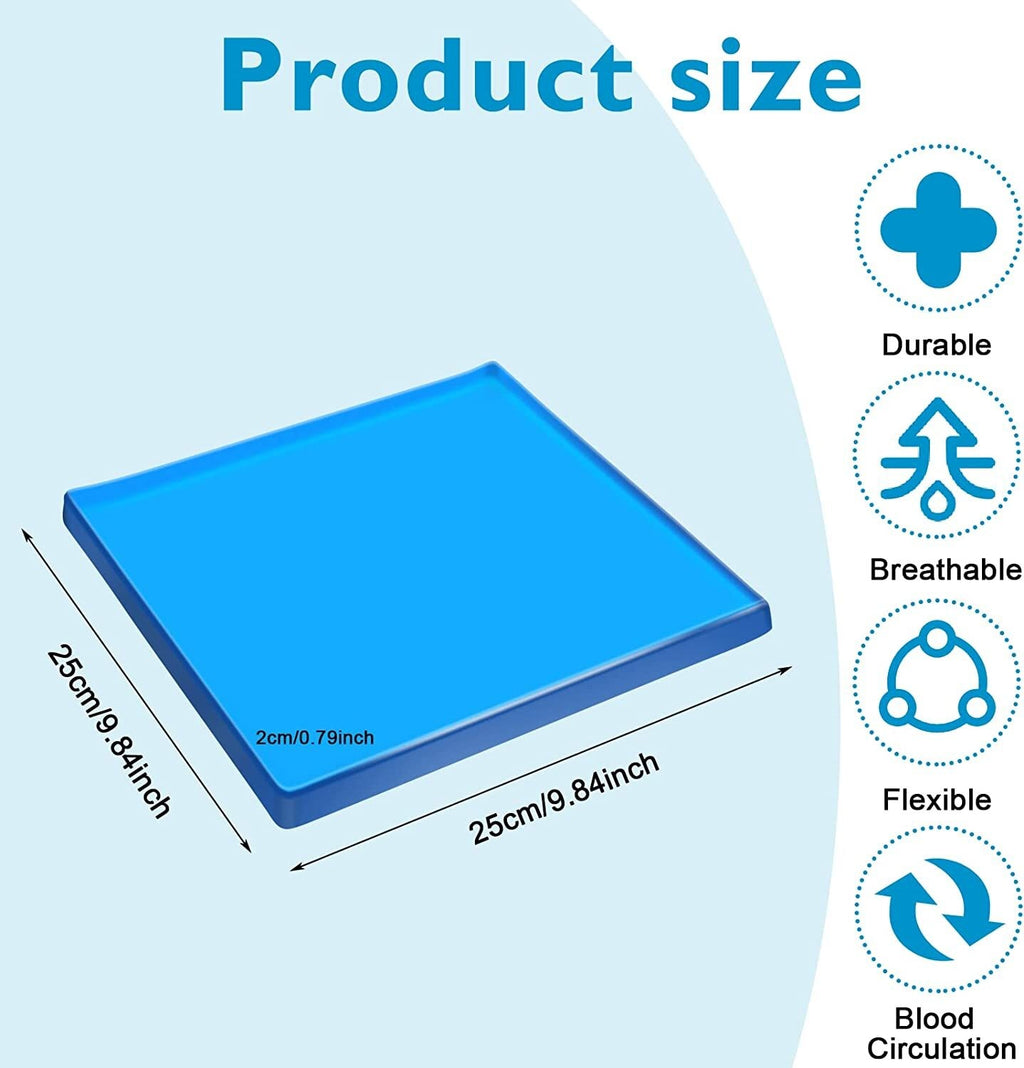 Motorcycle Seat Gel Pad Shock Absorption Mat Soft Cushion Blue (25x25x2cm) UK