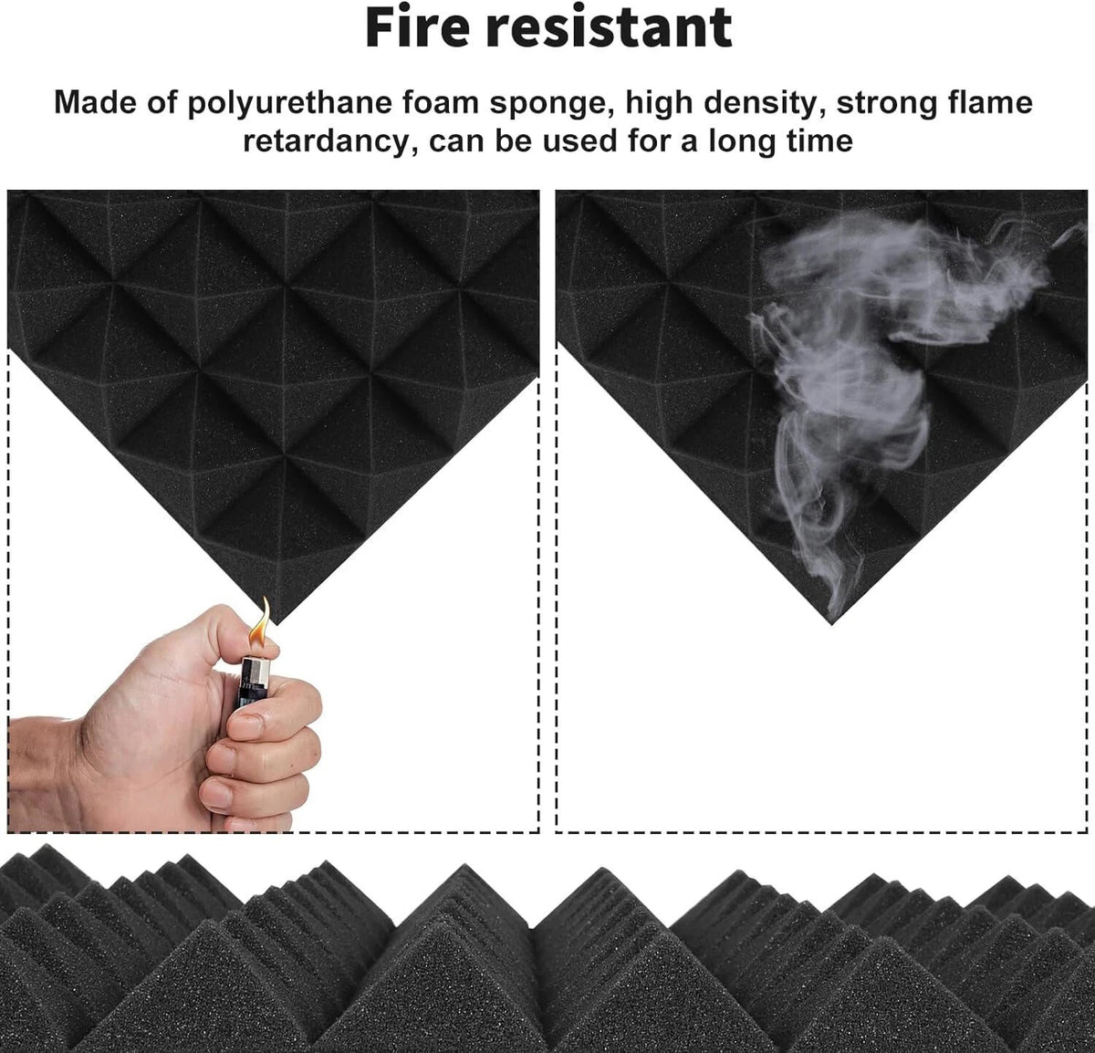 48PCS Acoustic Wall Panel Tiles Studio Sound Proofing Insulation Foam Thick Pad