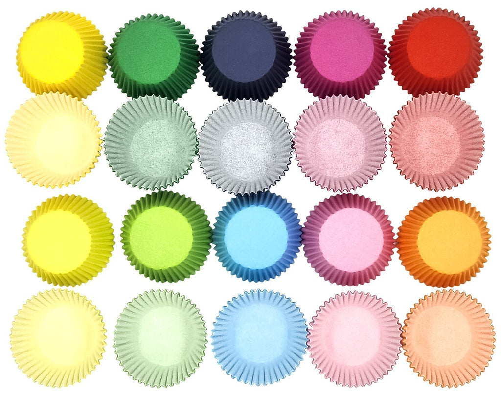 100 Mixed Colours Cupcake Cases Baking Muffin Cake Standard Size Bulk Pack