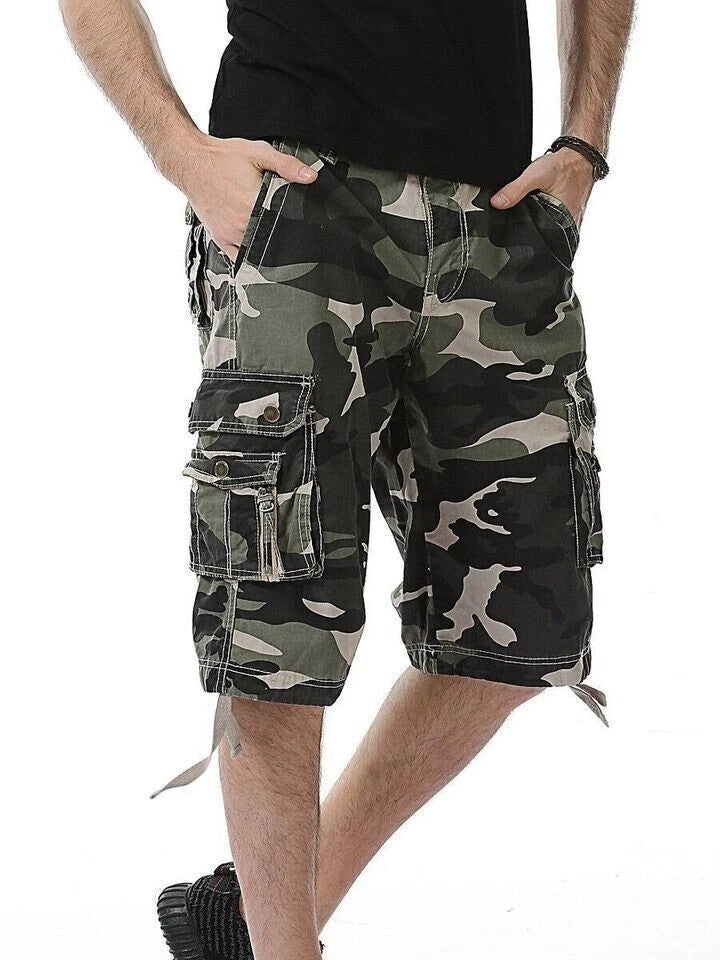 Super Large 7XL Summer Mens Cargo Shorts Combat Twill Work Camo Army Knee Pants