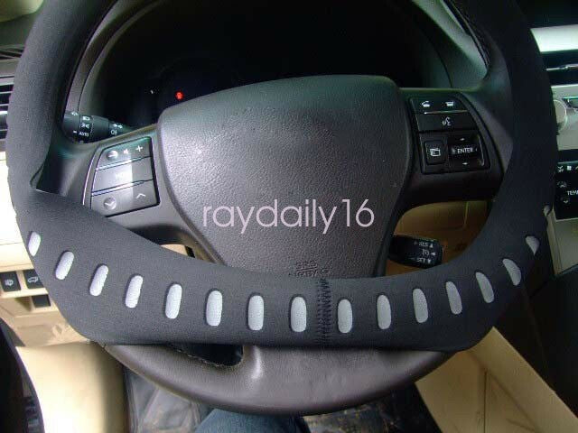 Eva Foam Sport Type Soft Car Steering Wheel Cover Cap Anti-slip 38CM Black-Grey