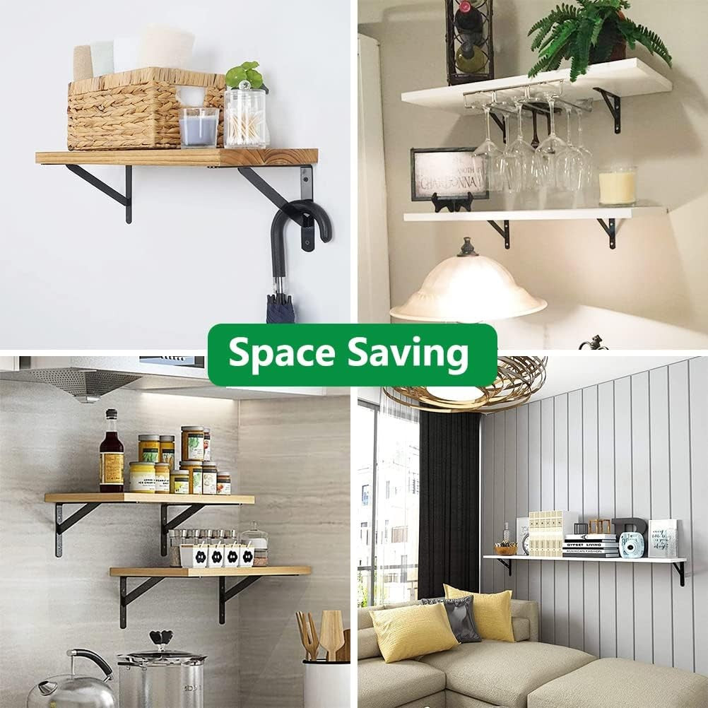 10Pack Heavy Duty Stainless steel L Shaped Wall Mounted Shelf Brackets Support