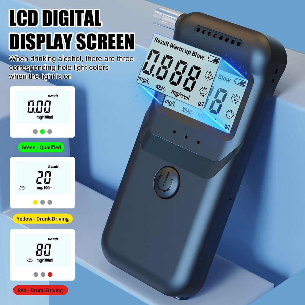 UK Polices Digital Breath Alcohol Analyzer Tester,LCD Breathalyzer Test Detector