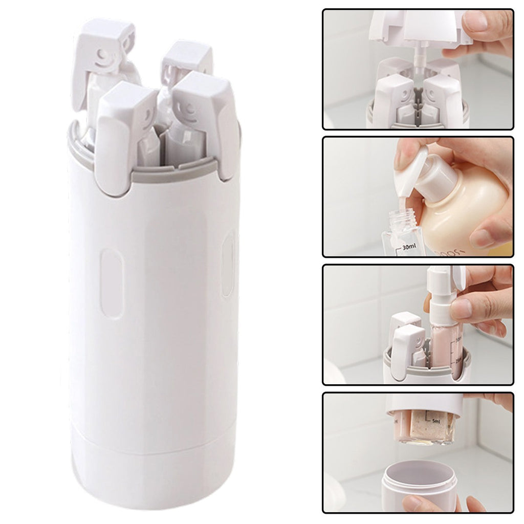 4 Pack Dispenser  30ML Travel Bottles for Toiletries Containers 4 in 1 Travel