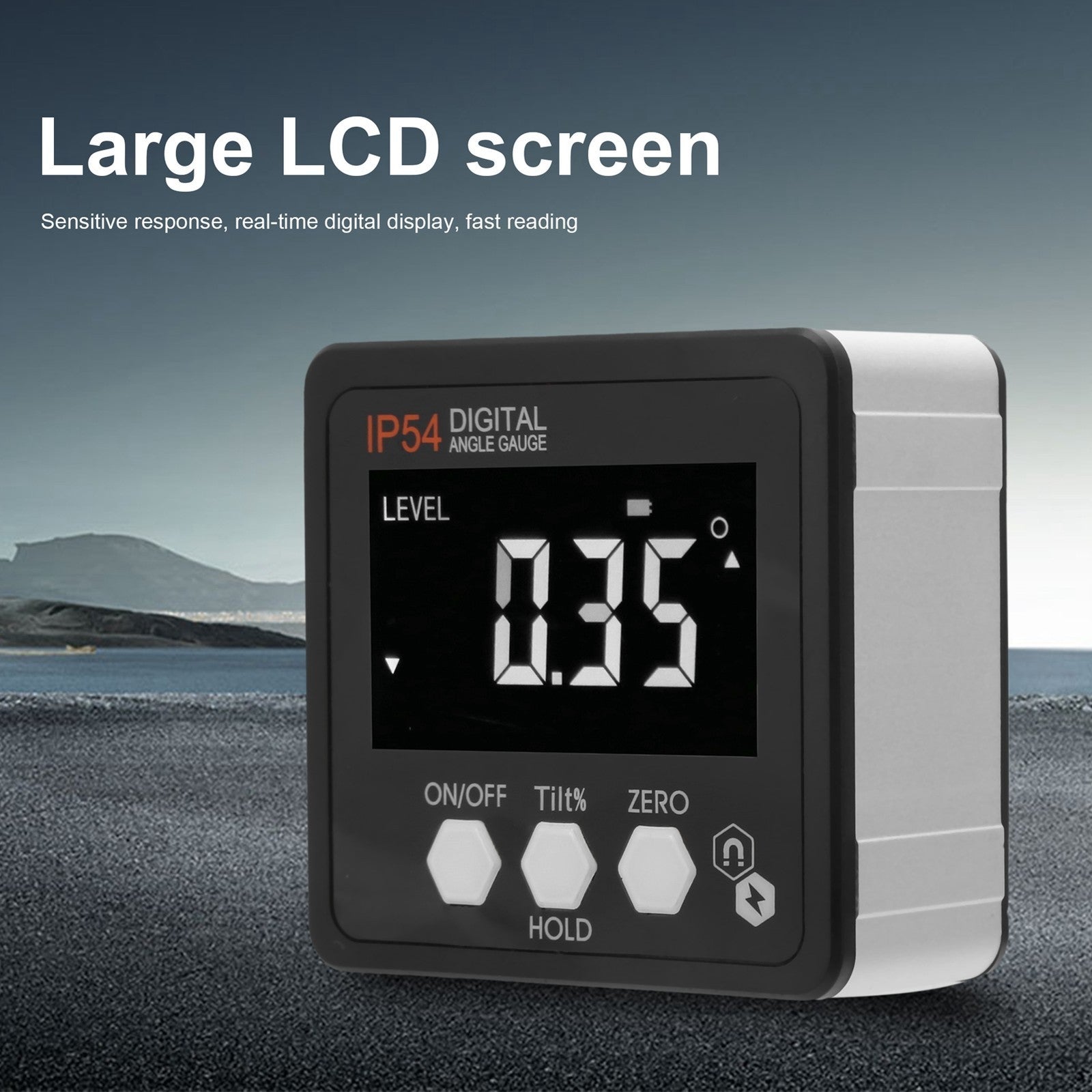 Digital Angle Gauge LCD Protractor Inclinometer Inclination Box 4x90° IP54 FI