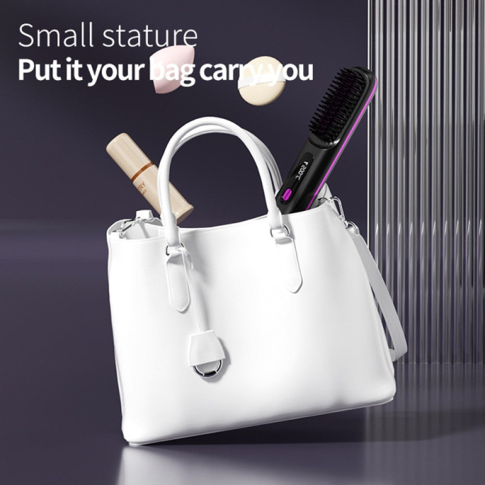 Go Brush Pro, Cordless Hair Straightener Comb, Ionic Heated Hair Brush, Ceramic~