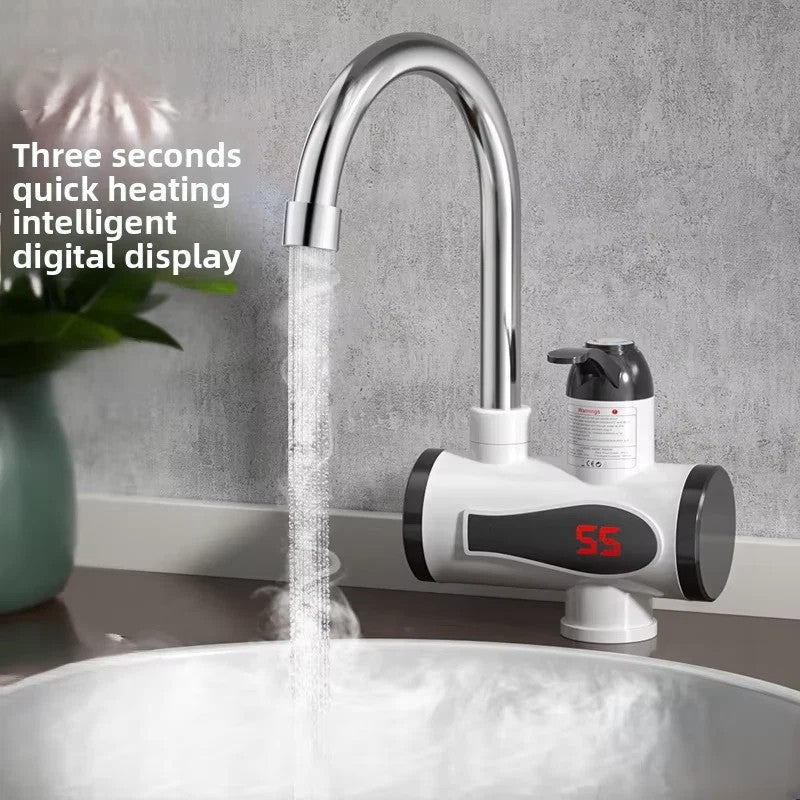 360° LED Electric Heater Faucet Tap Instant Hot Water Bathroom Kitchen Fast Heat