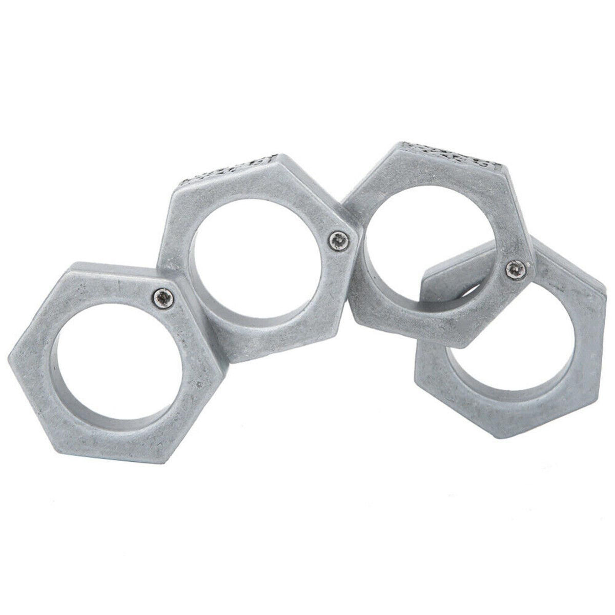 4 Set Hexagon Round Retro Outdoor/Safe 4-Finger Ring for Outdoor Camping