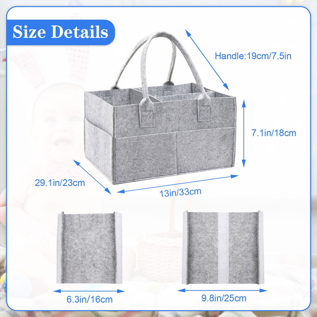 Baby Diaper Organizer Storage Box Caddy Felt Changing Nappy Carrier Bag Kids UK