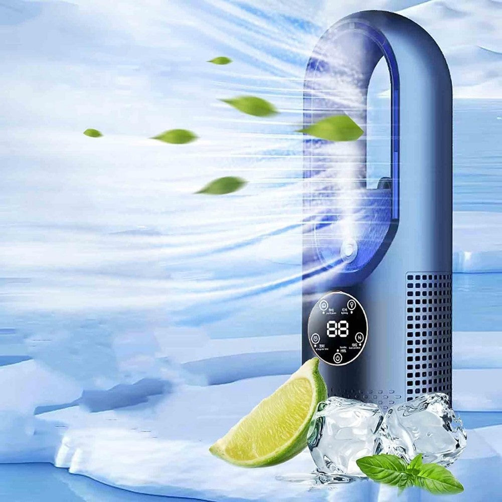 Bladeless Fan Electric Fan Household Dormitory Cooling Fan (blue).*