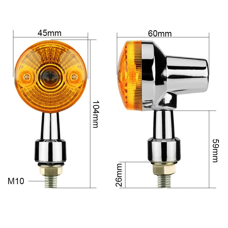 4x Motorcycle Turn Signal Blinker Indicator Light Amber Chrome Bullet Bulbs 12V