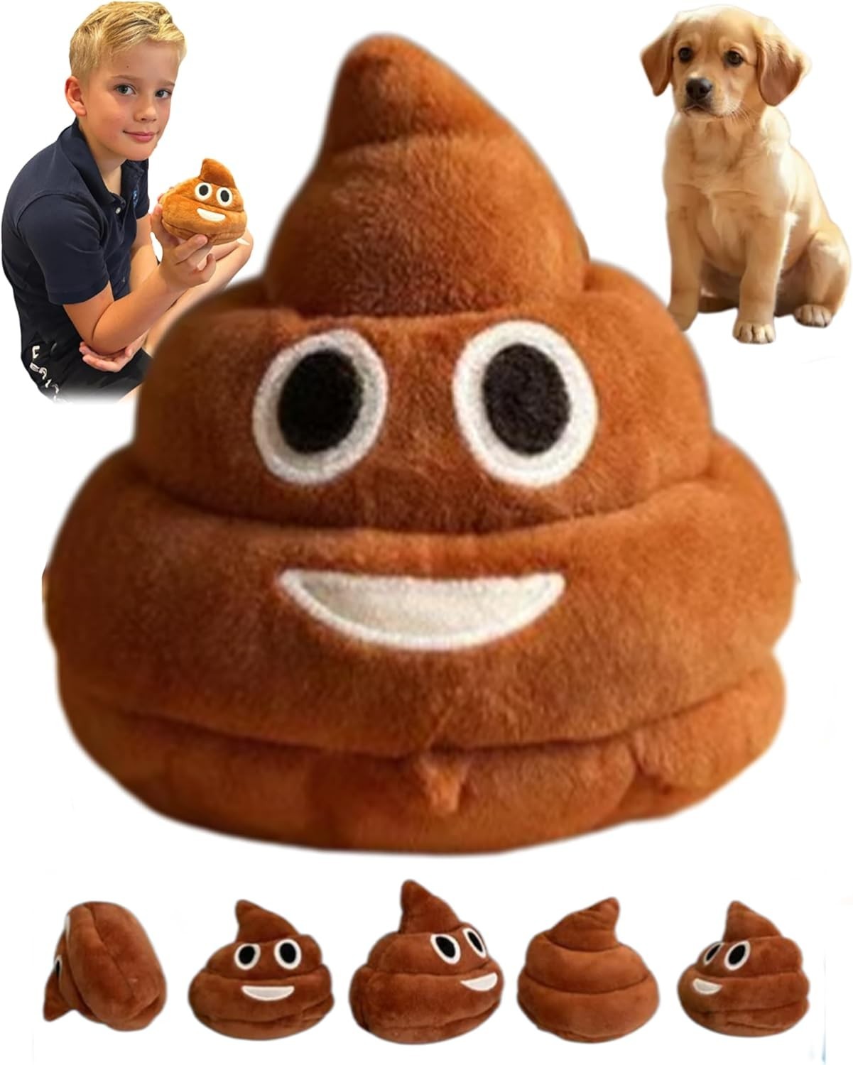Funny Talking Poop Plush Toy,Makes Fart Sounds, Fake Poop Dog Toy for Kids & Dog