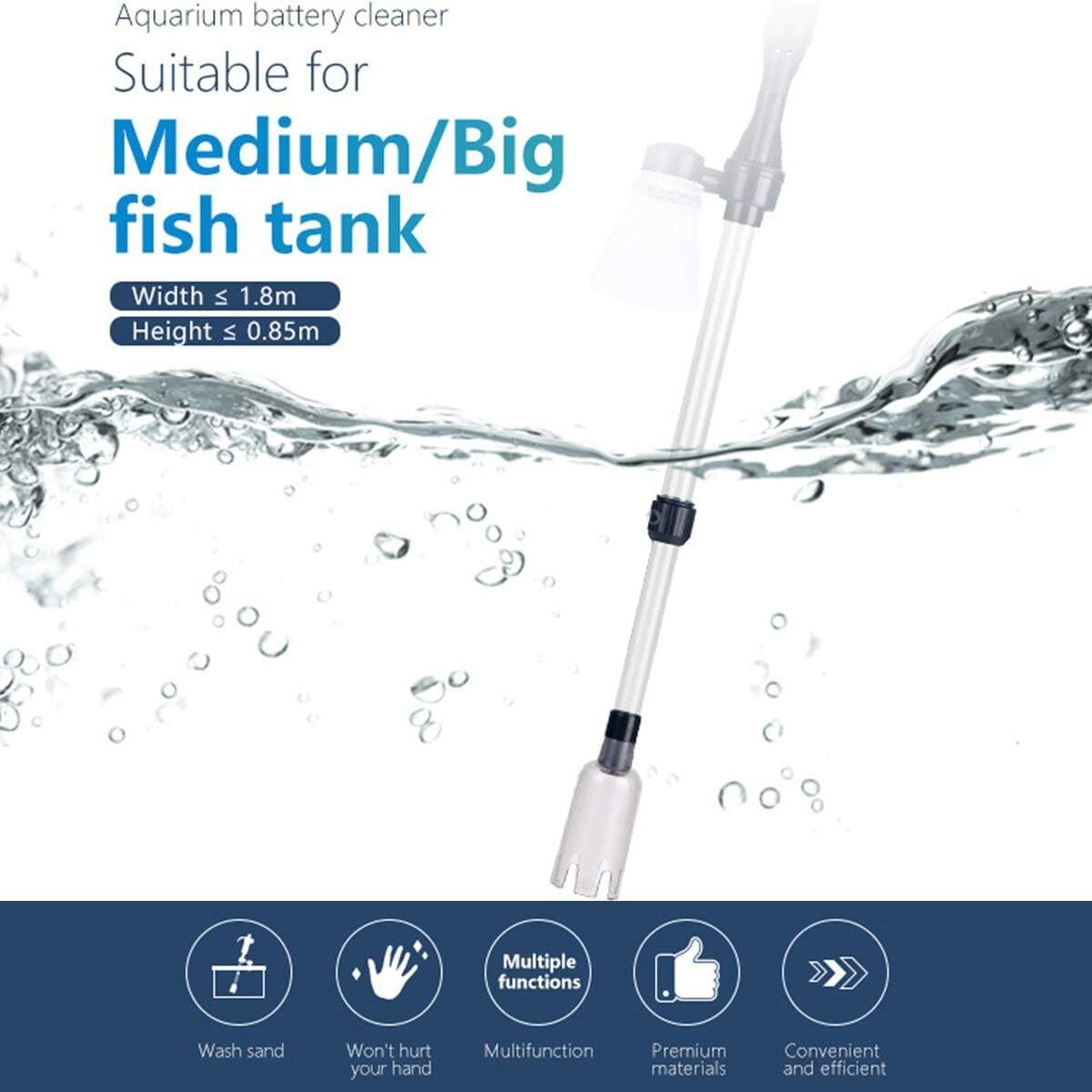 Electric Aquarium Siphon Vacuum Cleaner Fish Tank Gravel Cleaning Filter