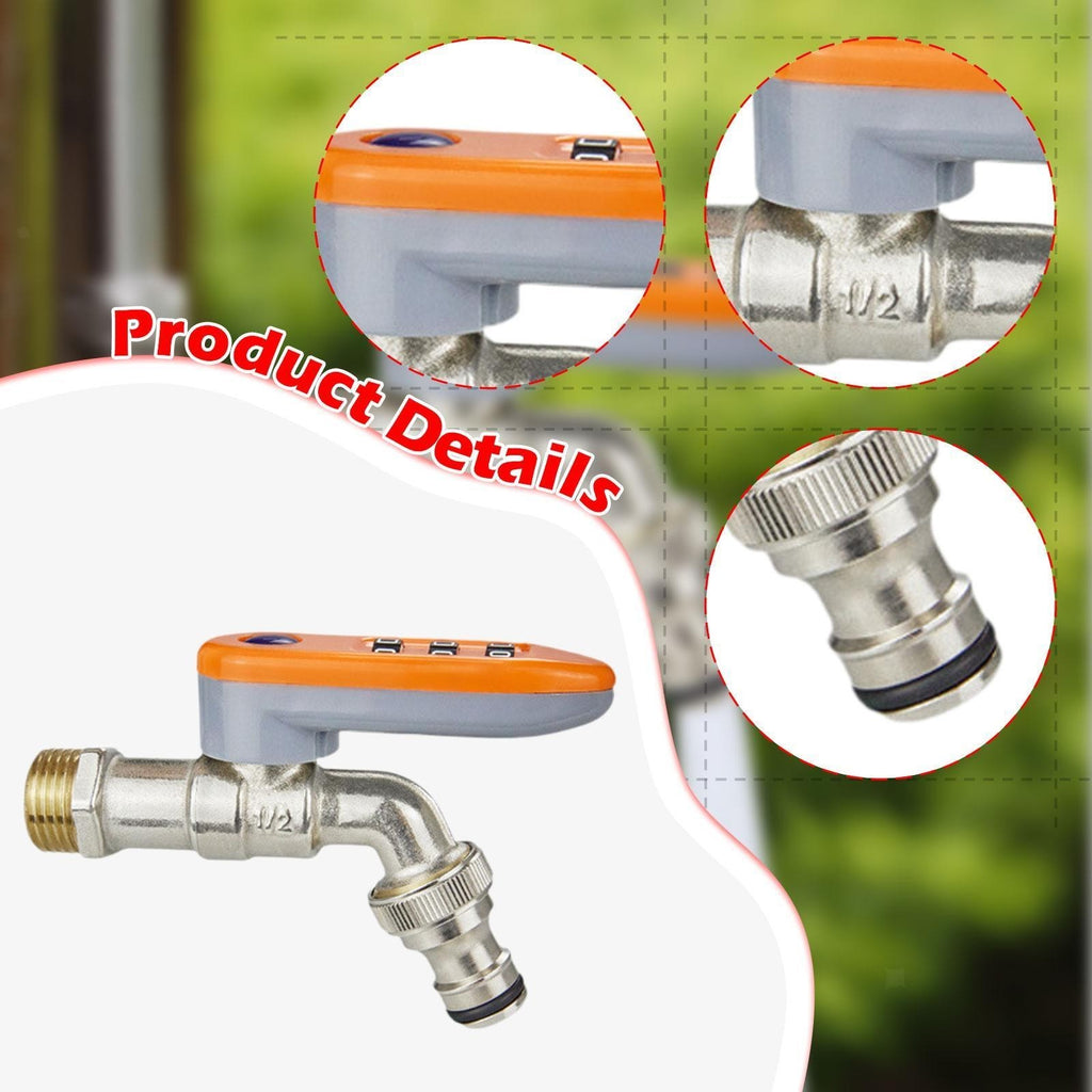 Outdoor Lockable Faucet with Combination Lock Freeze Proof Garden Water Tap