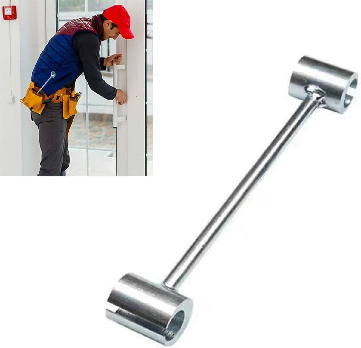 Steel Double Head Door Hinge Wrench Gap Adjust Repair Spanner Tool